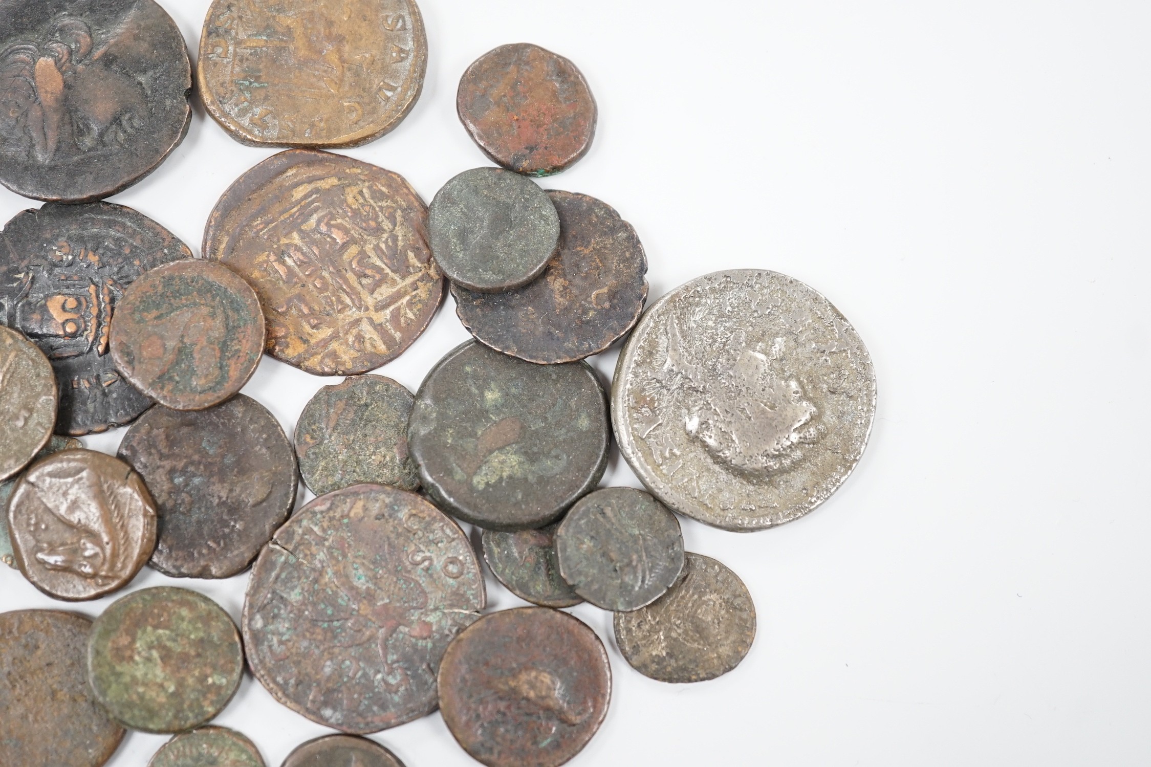 A selection of mixed Roman and later coins